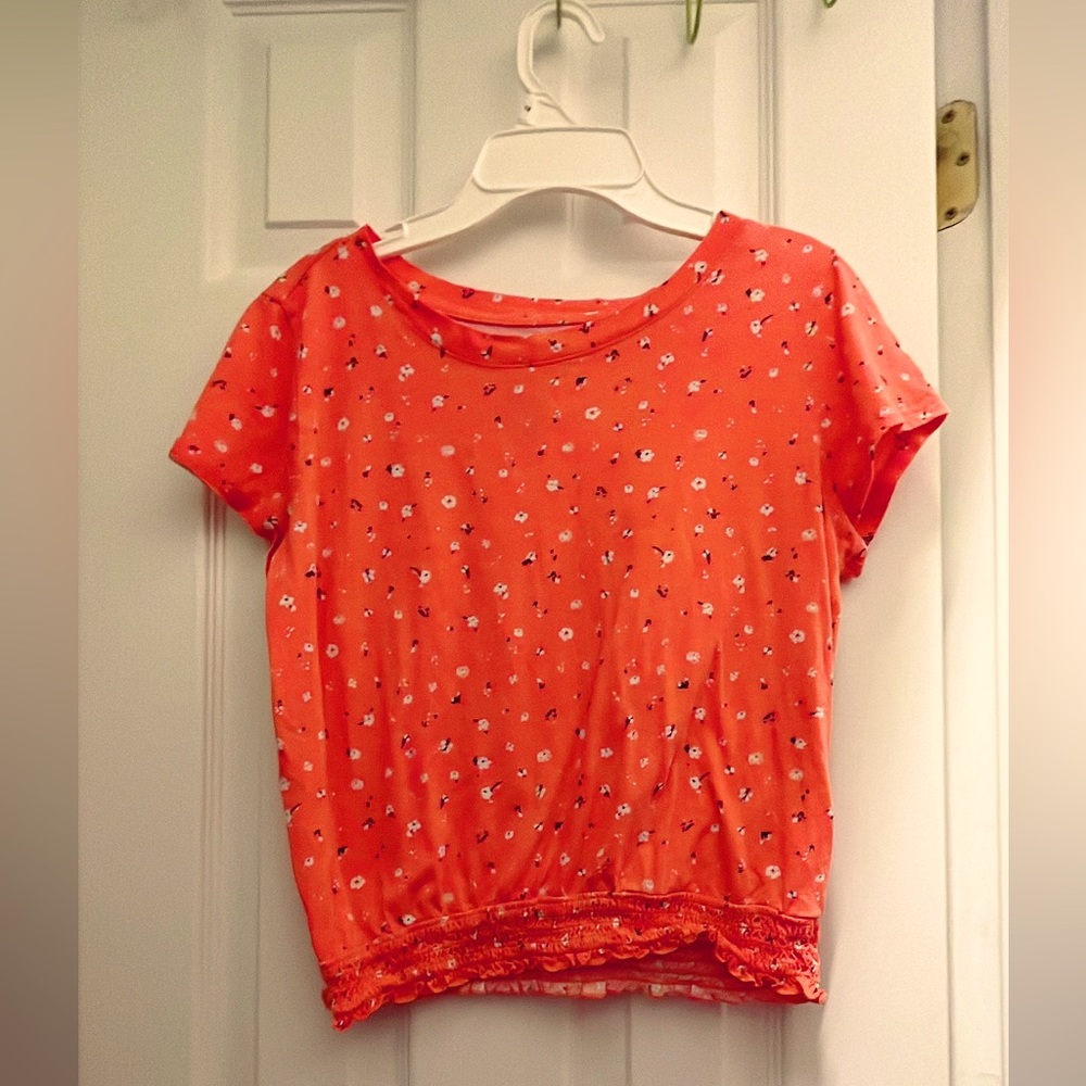 Orange-pink crop top in size large